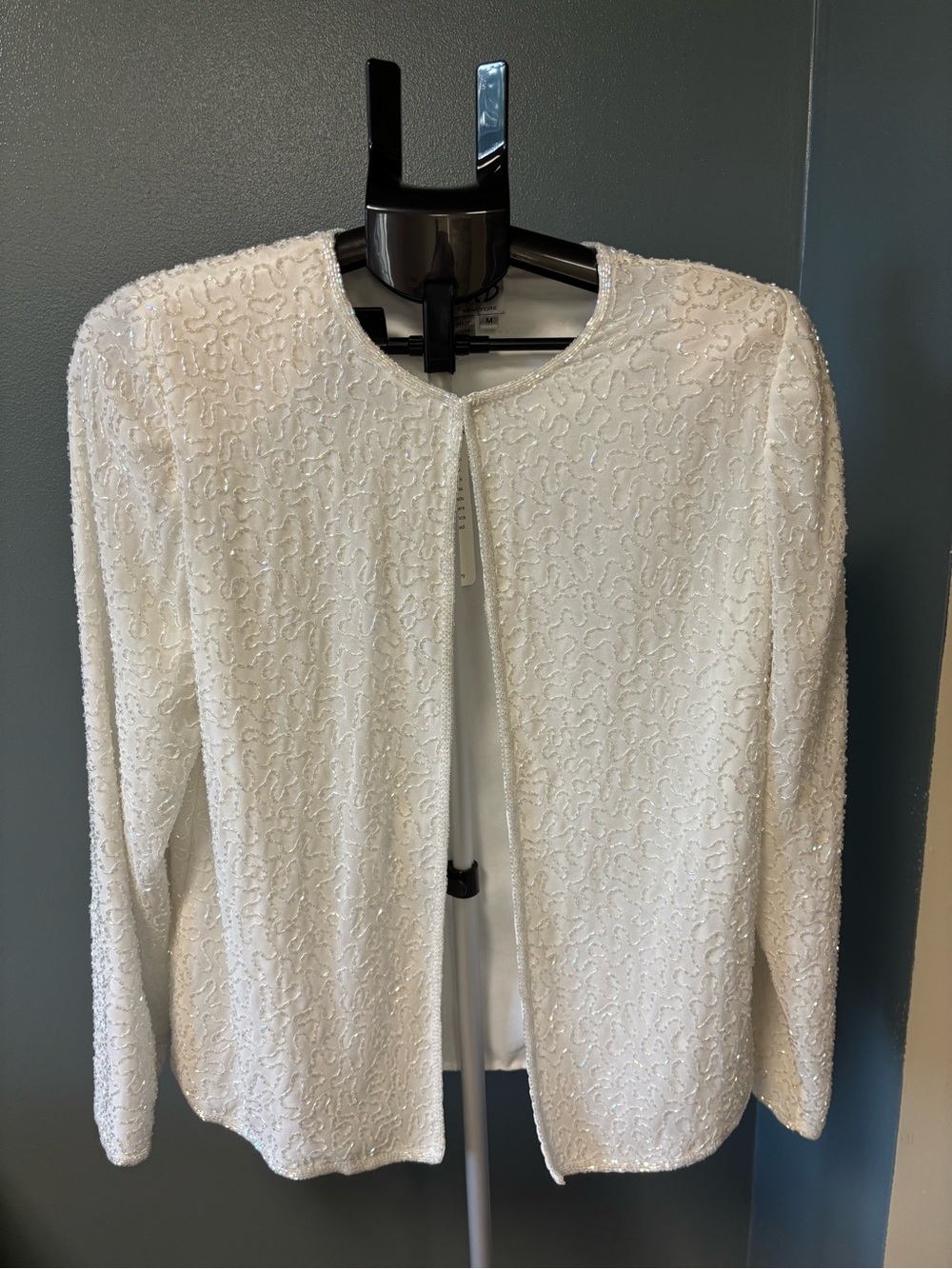 Sparkles Beaded Open-Front Evening Jacket